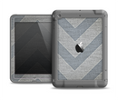 The Vintage Gray Textured Chevron Pattern Wide V3 Apple iPad Mini LifeProof Fre Case Skin Set