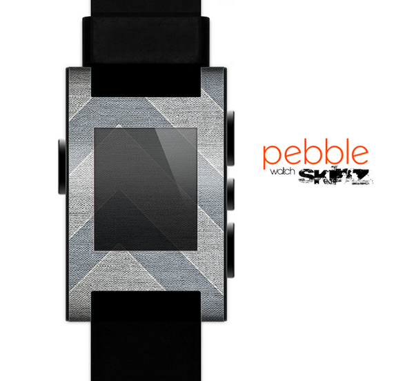 The Vintage Gray Textured Chevron Pattern Wide V3 Skin for the Pebble SmartWatch