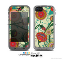 The Vintage Green Floral Vector Pattern Skin for the Apple iPhone 5c LifeProof Case