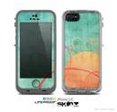 The Vintage Green Grunge Texture with Orange Skin for the Apple iPhone 5c LifeProof Case