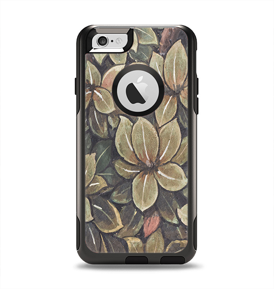 The Vintage Green Pastel Flower pattern Apple iPhone 6 Otterbox Commuter Case Skin Set