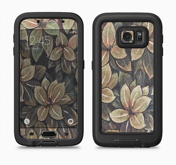 The Vintage Green Pastel Flower pattern Full Body Samsung Galaxy S6 LifeProof Fre Case Skin Kit