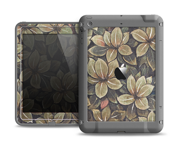 The Vintage Green Pastel Flower pattern Apple iPad Mini LifeProof Fre Case Skin Set