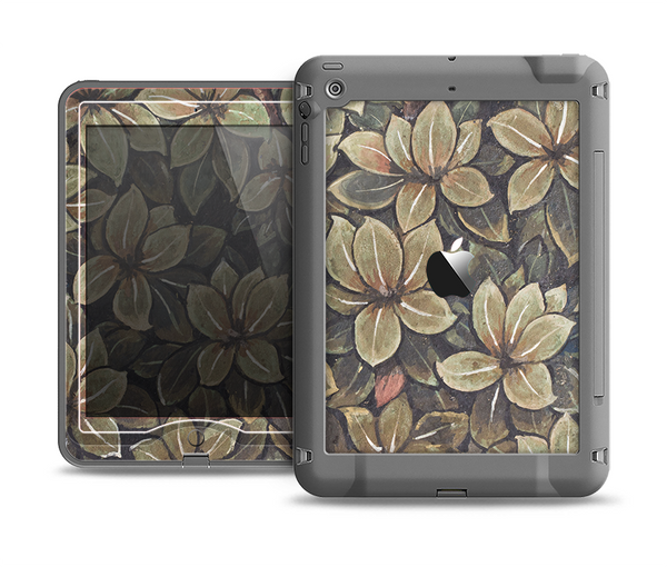 The Vintage Green Pastel Flower pattern Apple iPad Mini LifeProof Nuud Case Skin Set