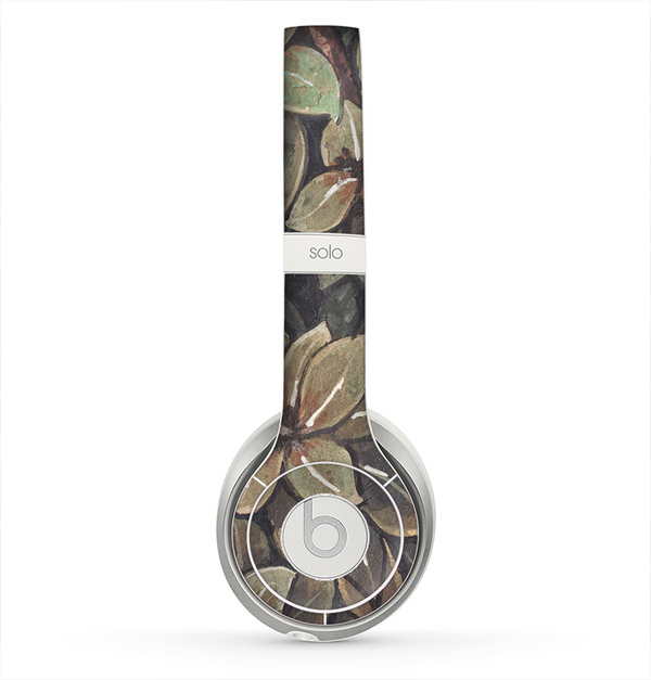 The Vintage Green Pastel Flower pattern Skin for the Beats by Dre Solo 2 Headphones