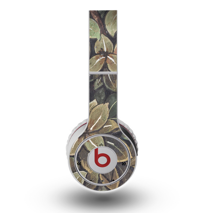 The Vintage Green Pastel Flower pattern Skin for the Original Beats by Dre Wireless Headphones