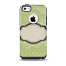 The Vintage Green Polka With Brown Strip Skin for the iPhone 5c OtterBox Commuter Case