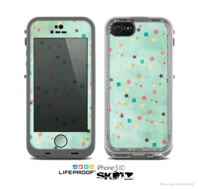 The Vintage Green Shapes Skin for the Apple iPhone 5c LifeProof Case