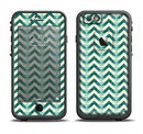 The Vintage Green & Tan Chevron Pattern Apple iPhone 6/6s LifeProof Fre Case Skin Set