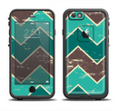 The Vintage Green & Tan Chevron Pattern V2 Apple iPhone 6/6s LifeProof Fre Case Skin Set