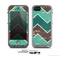 The Vintage Green & Tan Chevron Pattern V2 Skin for the Apple iPhone 5c LifeProof Case