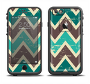 The Vintage Green & Tan Chevron Pattern V3 Apple iPhone 6/6s LifeProof Fre Case Skin Set