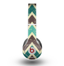 The Vintage Green & Tan Chevron Pattern V3 Skin for the Beats by Dre Original Solo-Solo HD Headphones