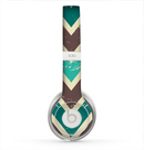 The Vintage Green & Tan Chevron Pattern V3 Skin for the Beats by Dre Solo 2 Headphones
