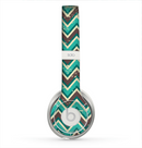 The Vintage Green & Tan Chevron Pattern V4 Skin for the Beats by Dre Solo 2 Headphones