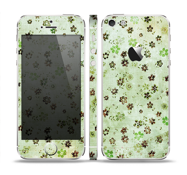 The Vintage Green Tiny Floral Skin Set for the Apple iPhone 5