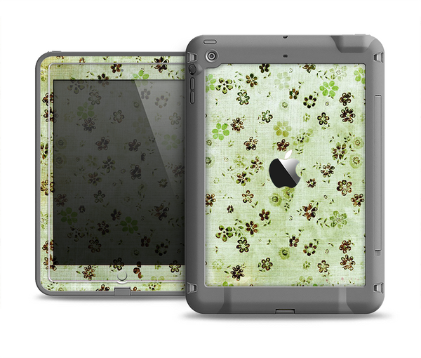 The Vintage Green Tiny Floral Apple iPad Mini LifeProof Fre Case Skin Set