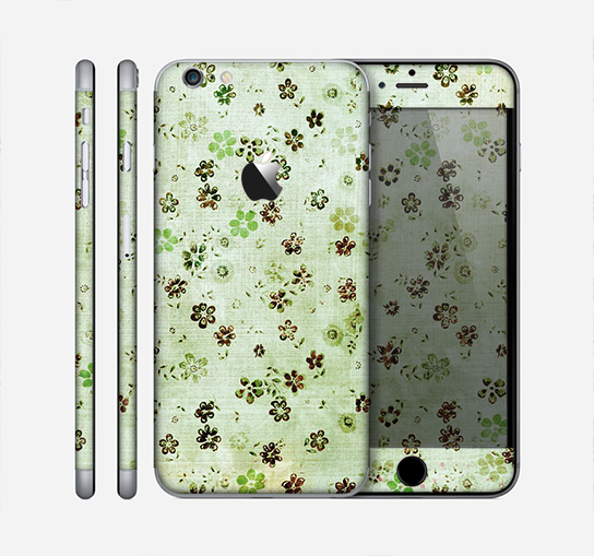 The Vintage Green Tiny Floral Skin for the Apple iPhone 6 Plus