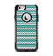 The Vintage Green & White Chevron Pattern V4 Apple iPhone 6 Otterbox Commuter Case Skin Set