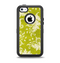 The Vintage Green & White Floral Pattern Apple iPhone 5c Otterbox Defender Case Skin Set