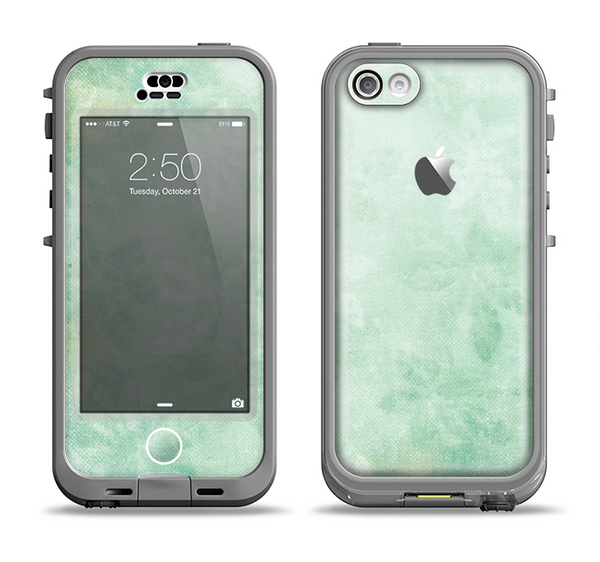 The Vintage Grungy Green Surface Apple iPhone 5c LifeProof Nuud Case Skin Set
