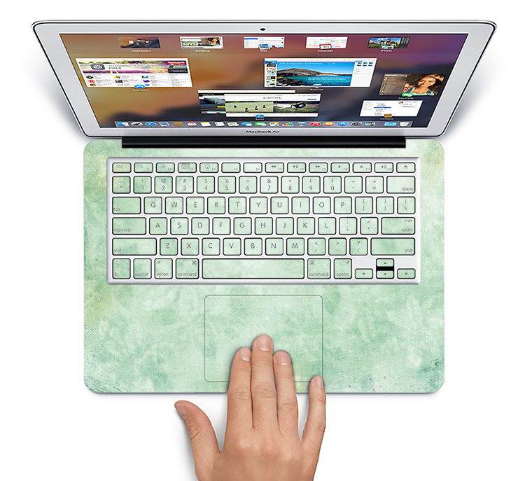 The Vintage Grungy Green Surface Skin Set for the Apple MacBook Pro 15" with Retina Display