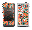 The Vintage Hand-Painted Coral Abstract Pattern Apple iPhone 4-4s LifeProof Fre Case Skin Set