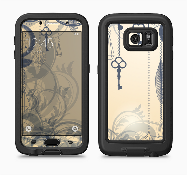 The Vintage Hanging Clocks and Keys Full Body Samsung Galaxy S6 LifeProof Fre Case Skin Kit