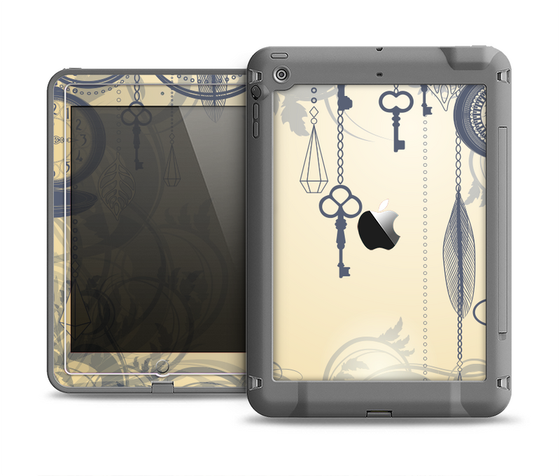 The Vintage Hanging Clocks and Keys Apple iPad Mini LifeProof Fre Case Skin Set