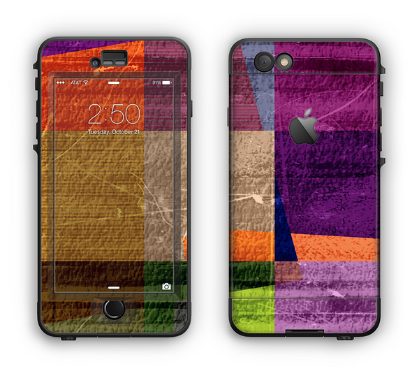 The Vintage Highlighted Panels of Color Apple iPhone 6 LifeProof Nuud Case Skin Set