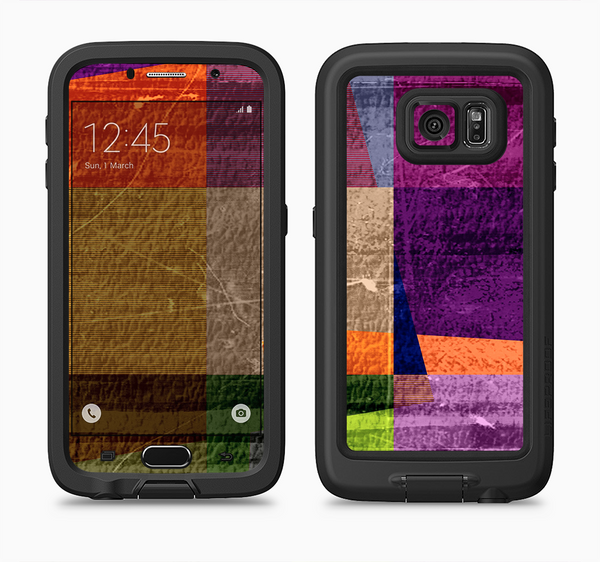 The Vintage Highlighted Panels of Color Full Body Samsung Galaxy S6 LifeProof Fre Case Skin Kit