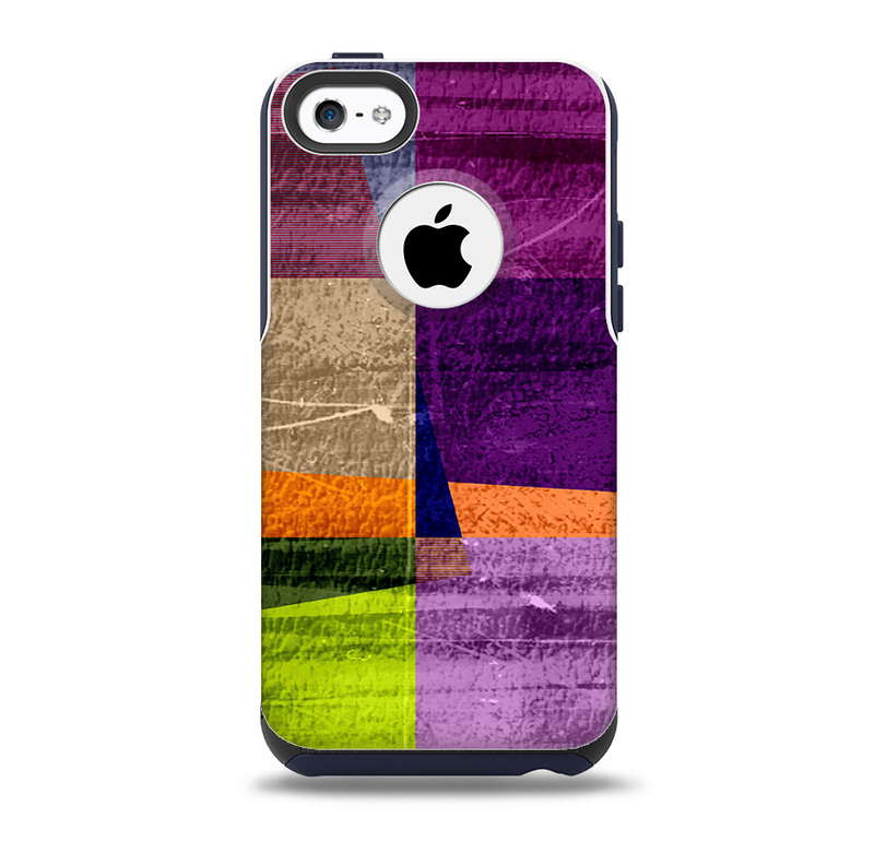 The Vintage Highlighted Panels of Color Skin for the iPhone 5c OtterBox Commuter Case
