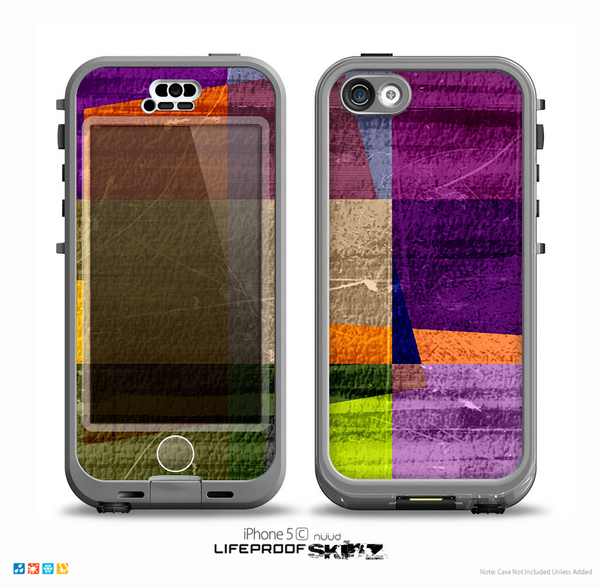The Vintage Highlighted Panels of Color Skin for the iPhone 5c nüüd LifeProof Case