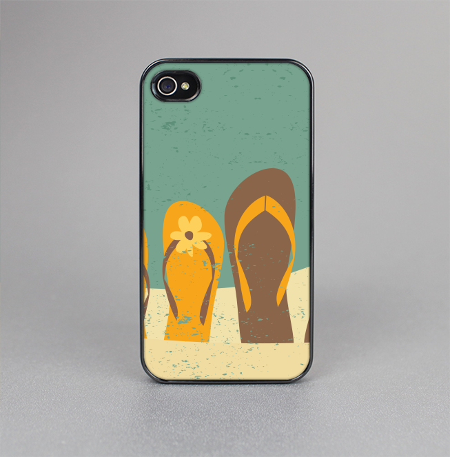 The Vintage His & Her Flip Flops Beach Scene Skin-Sert for the Apple iPhone 4-4s Skin-Sert Case