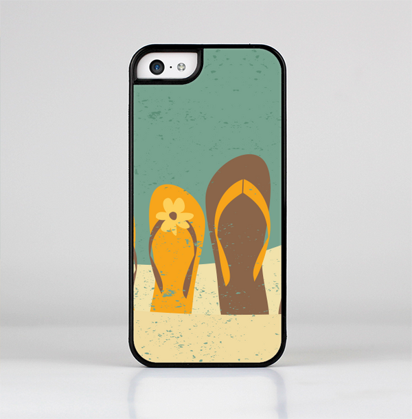 The Vintage His & Her Flip Flops Beach Scene Skin-Sert Case for the Apple iPhone 5c