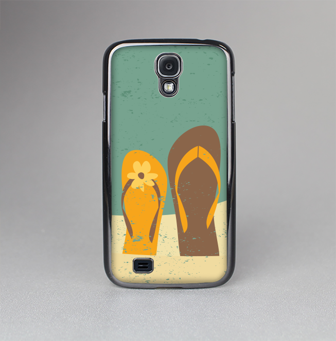 The Vintage His & Her Flip Flops Beach Scene Skin-Sert Case for the Samsung Galaxy S4