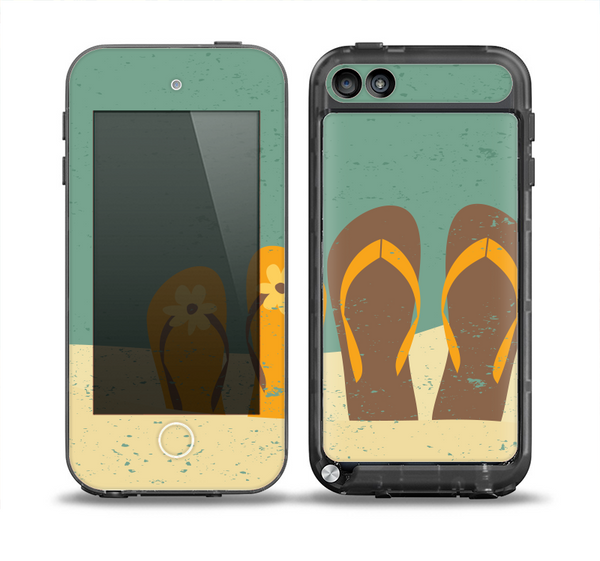 The Vintage His & Her Flip Flops Beach Scene Skin for the iPod Touch 5th Generation frē LifeProof Case