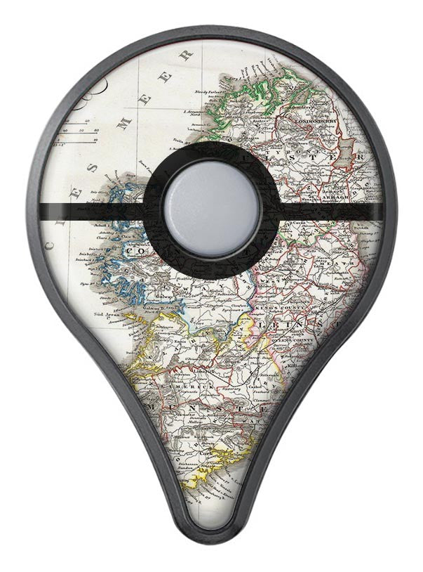 The Vintage Ireland Map  Pokémon GO Plus Vinyl Protective Decal Skin Kit