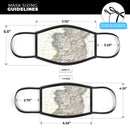 The Vintage Ireland Map  - Made in USA Mouth Cover Unisex Anti-Dust Cotton Blend Reusable & Washable Face Mask with Adjustable Sizing for Adult or Child