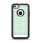 The Vintage Light Green Polka Dot With White Strip Apple iPhone 5c Otterbox Defender Case Skin Set