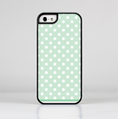 The Vintage Light Green Polka Dot With White Strip Skin-Sert Case for the Apple iPhone 5/5s