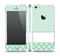 The Vintage Light Green Polka Dot With White Strip Skin Set for the Apple iPhone 5