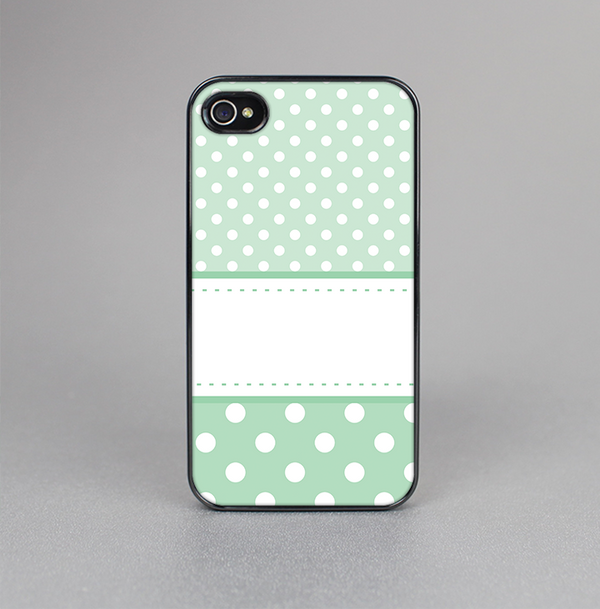 The Vintage Light Green Polka Dot With White Strip copy Skin-Sert for the Apple iPhone 4-4s Skin-Sert Case