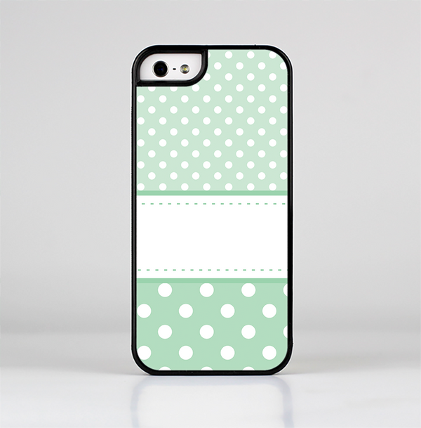 The Vintage Light Green Polka Dot With White Strip copy Skin-Sert Case for the Apple iPhone 5/5s
