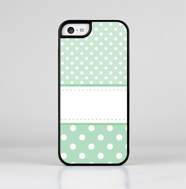 The Vintage Light Green Polka Dot With White Strip copy Skin-Sert Case for the Apple iPhone 5c
