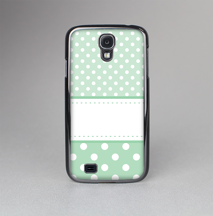 The Vintage Light Green Polka Dot With White Strip copy Skin-Sert Case for the Samsung Galaxy S4
