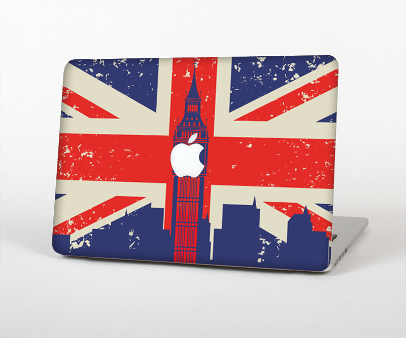 The Vintage London England Flag Skin Set for the Apple MacBook Pro 15" with Retina Display