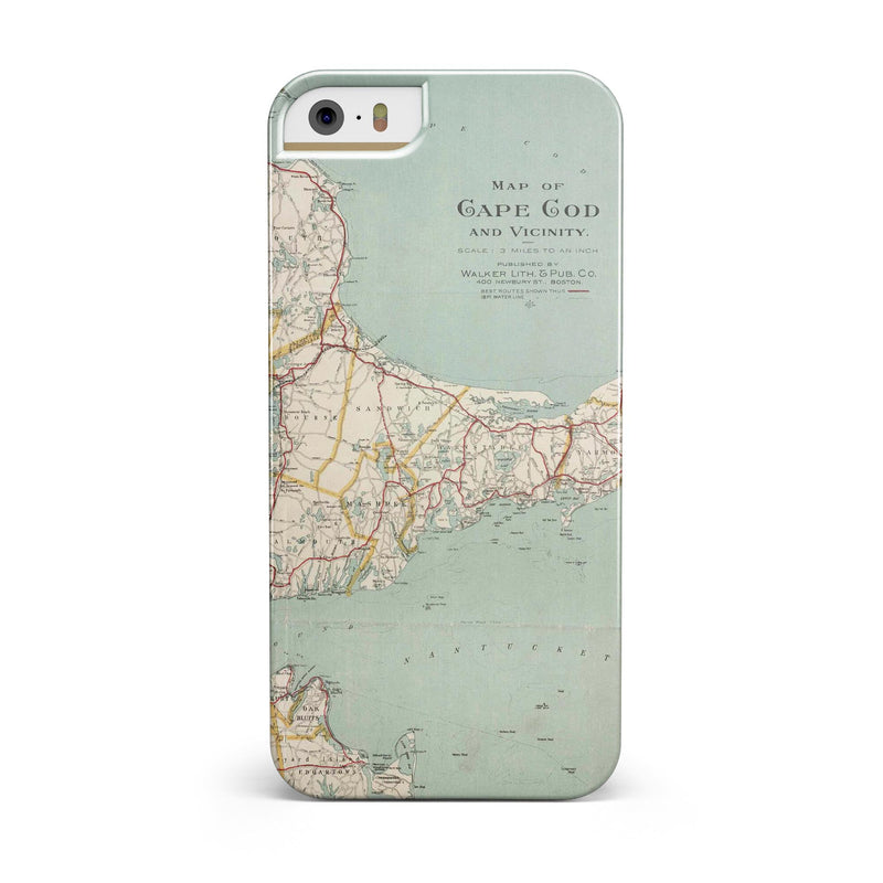 The_Vintage_Map_of_Cape_Cod__-_iPhone_5s_-_Gold_-_One_Piece_Glossy_-_V3.jpg