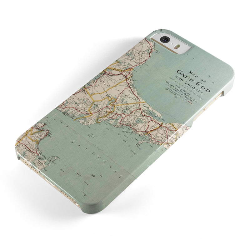 The_Vintage_Map_of_Cape_Cod__-_iPhone_5s_-_Gold_-_One_Piece_Glossy_-_V1.jpg