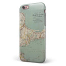 The Vintage Map of Cape Cod iPhone 6/6s or 6/6s Plus 2-Piece Hybrid INK-Fuzed Case